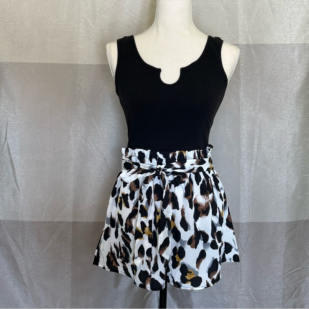 High Waist Leopard Print Romper